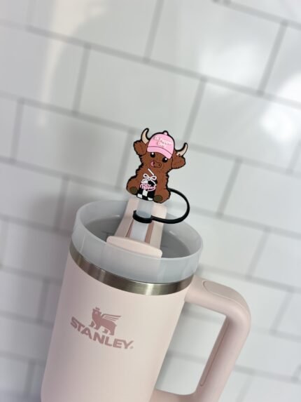 10mm Straw Topper- DP Girly Highland cow